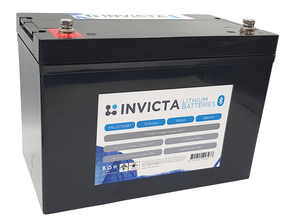 Invicta SNL12v100BT Lithium Deep Cycle Battery - Battery HQ Brisbane