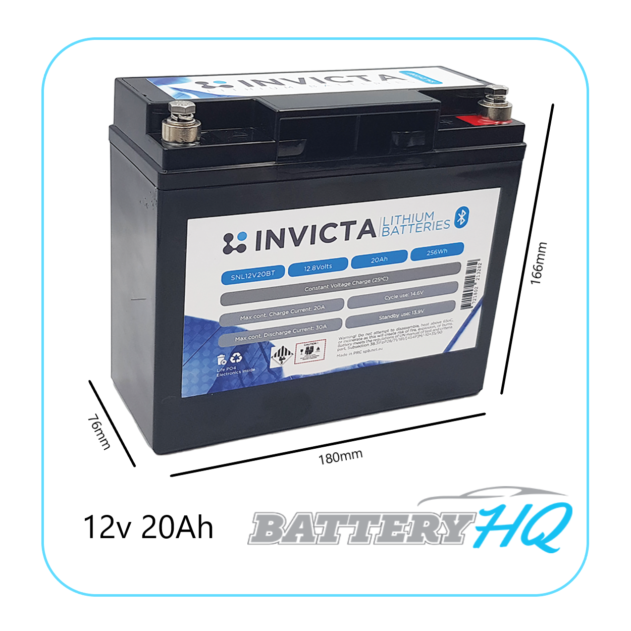 Invicta SNL12V20BT Lithium Deep Cycle Battery - Battery HQ Brisbane