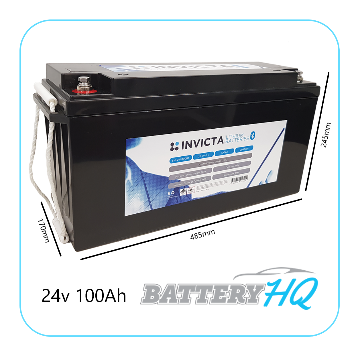 Invicta SNL24v100BT Lithium Deep Cycle Battery - Battery HQ Brisbane